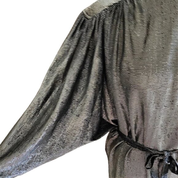 Vintage 80s Miss Renfrew silver tunic dress with belt - Picture 16 of 17